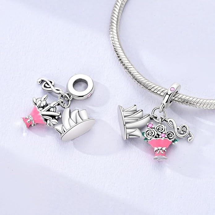NARMO Charms for Bracelets 925 Sterling Silver Star Dangle Charms Car Keys Lipstick Dangle Charm Beads for Women Bracelets Necklace