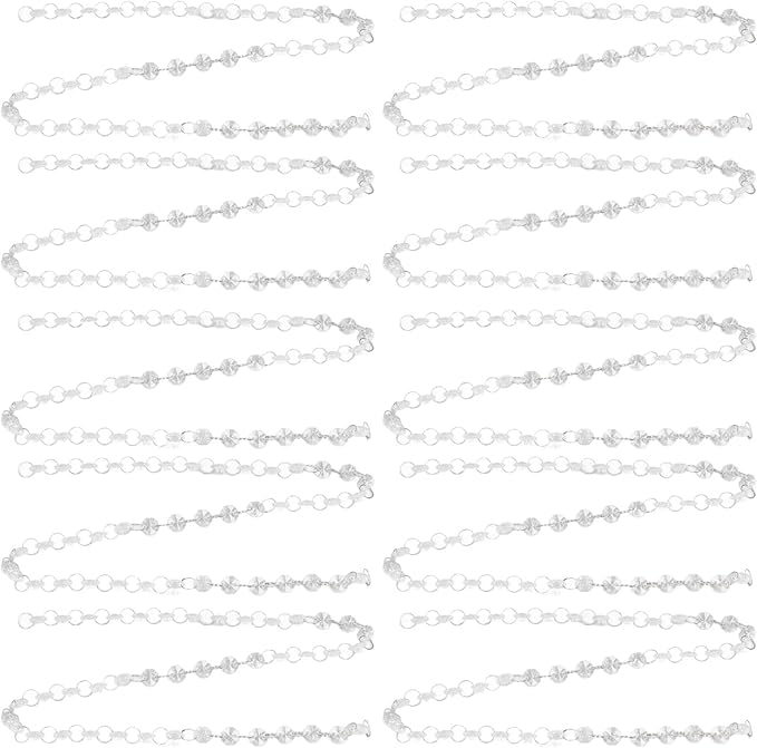 10pcs Crystal Chain Garland Strand, Acrylic Bead Chain Decorations, Adjustable Length DIY Wedding Party Celebration Decor with Metal Rings, for Christmas Trees Chandeliers Home Gar