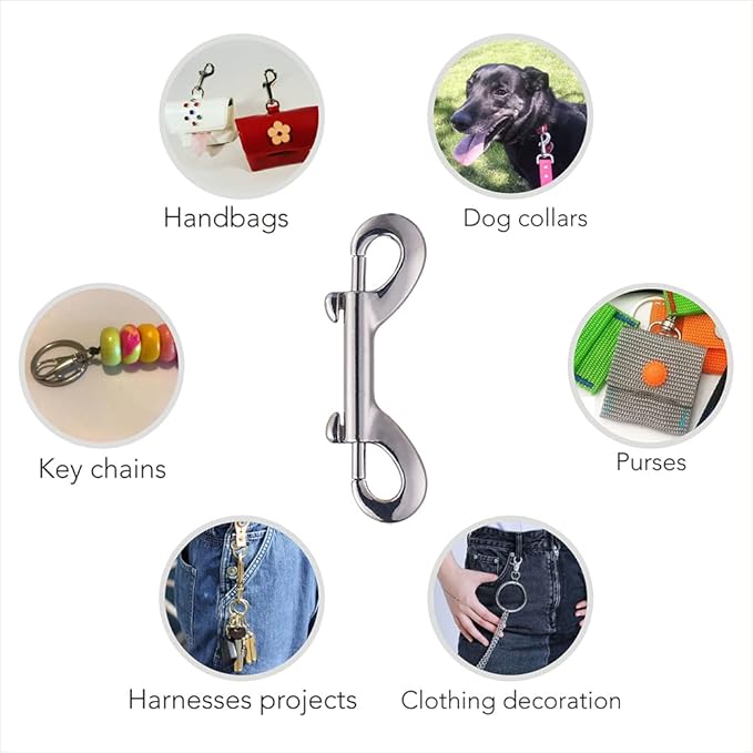 Swivel Snap Hooks, Lucky Goddness 10pcs Metal Heavy Duty Square Eye Clasp Buckle Trigger Clip Multipurpose- Best for Spring Pet Buckle, Key Chain for Linking Dog Leash Collar, Handmade Crafts Project