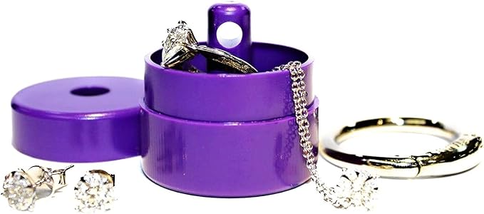 Lion Latch Travel Jewelry Box Case, Ring Holder on Shark Tank - Ring Holder for Women Girls with Keychain, Small Jewelry Organizer Boxes, Portable Ring Keeper Key Chain, Jewelry Storage Case