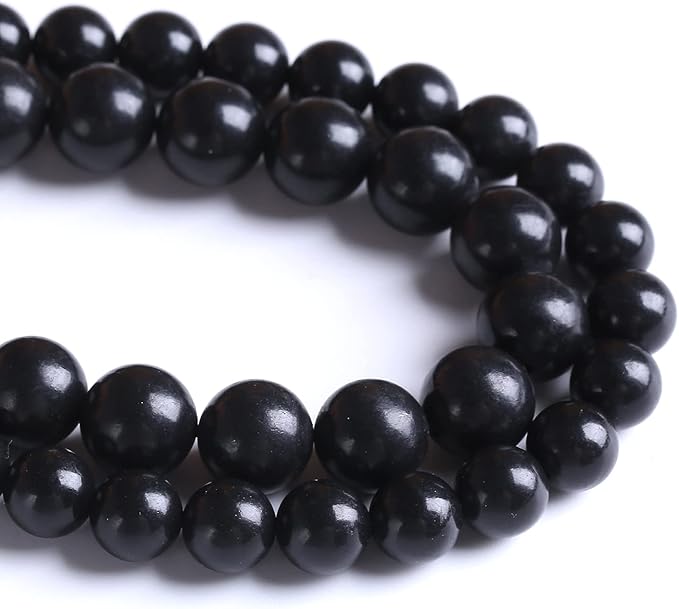 10MM 38PCS Natural Stone Shungite Beads Crystal Loose Beads for Jewelry Making DIY Bracelet