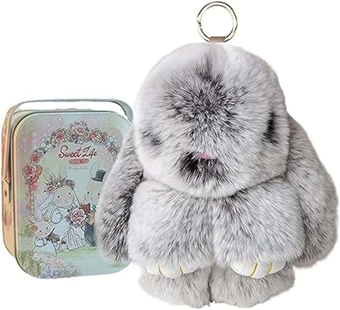 Bunnylulu Keychain with Box, Bunnylulu Keychain with Tin, Bunnylulu Cute Plush Key chain