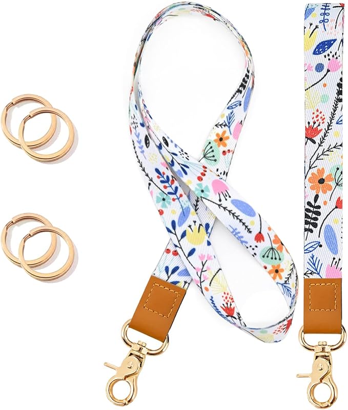 Cool Leopard Wristlet Keychain, Wrist Lanyard Key Chain For Women Men Car Keys Id Holder Card Phone Wallet Camera