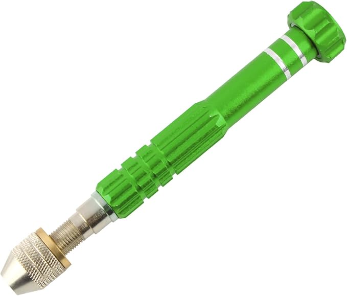 Larcele Precision Pin Vise Hand Drill, Keyless Mini Adaptor Chuck, 3 Jaw Chuck, for Micro Drill Bits 0" to 1/8" SDZKQ-02 (Green)