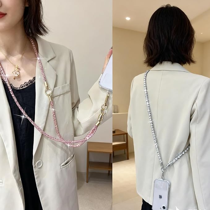 2Pcs Phone Crossbody Lanyard and Wrist Strap, Universal Cell Phone Lanyard Strap with 2Tether Tab