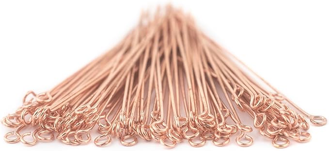 The Bead Chest Copper 21 Gauge 2.5 Inch Eye Pins (Approx 100 Pieces)