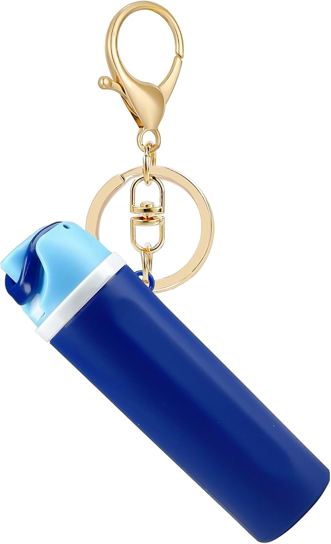 Mini Trendy Bottle Keychain Accessories Compatible with Owala Water Cute Tumbler Cup Chapstick Lip Balm Holder Charms
