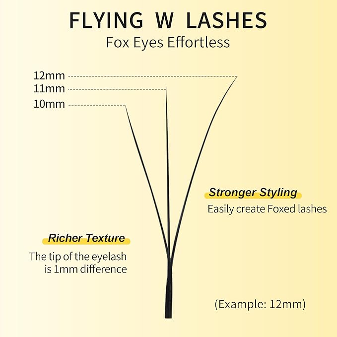 GLAMLASH W Eyelash Extensions 3D Volume Premade Fan Natural Soft Matte Lash Professional Salon Supplies (3D,0.07,C,9-14mm,Fox)