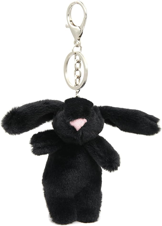 Cute Bunny Bag Charm, Kawaii Bunny Keychain 3.5" Inch Mini Rabbit Purse Charm Decoration for Women Girls