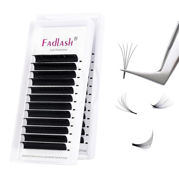 FADLASH Easy Fan Volume Lashes Multi Length Self Fanning Eyelash Extensions Automatic Rapid Blooming Lash .03 .05 .07 Avaliable (0.07-C-Camellia 10 11 12mm)