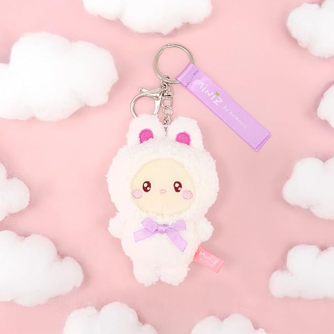 Anirollz Miniz Plush Charm Cute Stuffed Animal Keychain Kawaii Mini Bag Accessory Collectible Pocket Toy for Kids & Adults