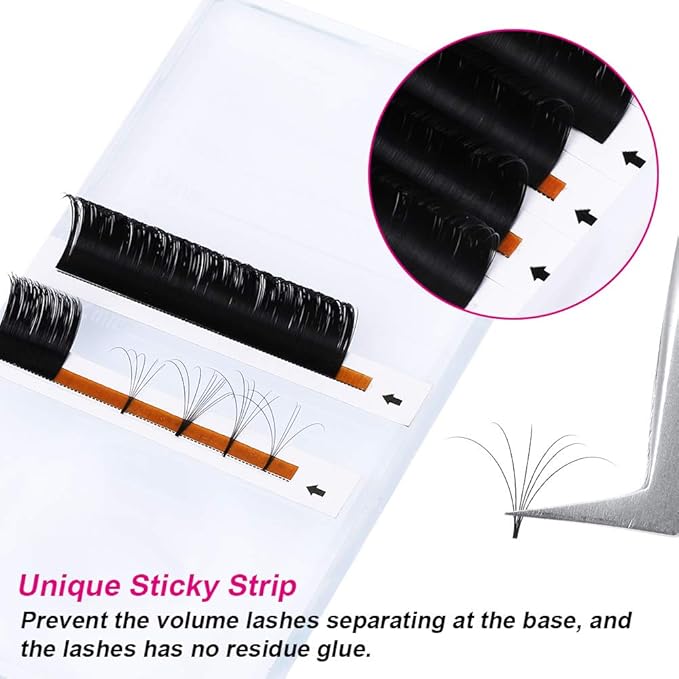 FADLASH Volume Lash Extensions 0.05 DD Curl Mix 8-14mm Easy Fan Volume Eyelash Extensions 0.03 0.05 0.07 C D DD Length (0.05-DD, 8-14mm Mix)