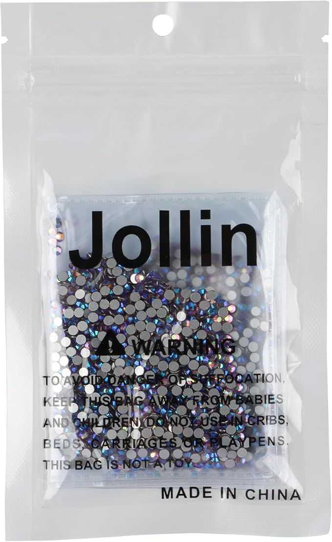 Jollin Glue Fix Crystal Flatback Rhinestones Glass Diamantes Gems for Nail Art Crafts Decorations Clothes Shoes 2.8mm (ss10 2880pcs, Light Purple AB)