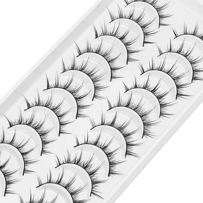 outopen Manga Lashes Japanese Anime Cosplay Eyelashes Asian False Eyelashes Little Devil Lashes Natural Look Like Individual Clusters(Natural Manga | 8-13MM)