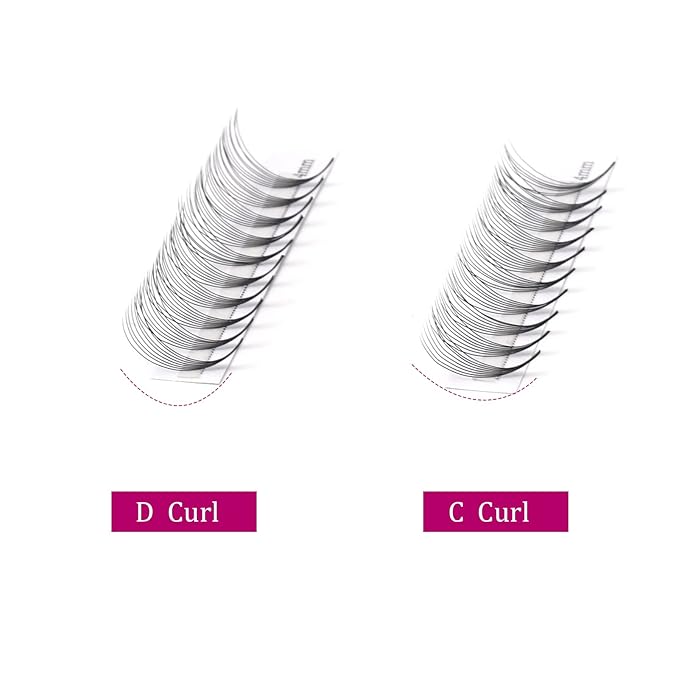 Premade Fans Eyelash Extensions Avaliable 0.07 Volume Lash Extensions C Curl Premade Lash Fans Pro Ponit Middle Stem Volume Eyelashes (8D-0.07-C, 12mm)