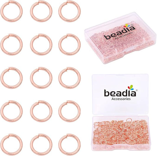Rose Gold Plated Jump Rings Non Tarnish 7mm 300pcs for Jewelry Making Findings
