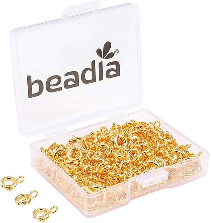 Copper Spring Clasps 6mm Gold Plated Claw Clasps for DIY Jewelry Making 150pcs