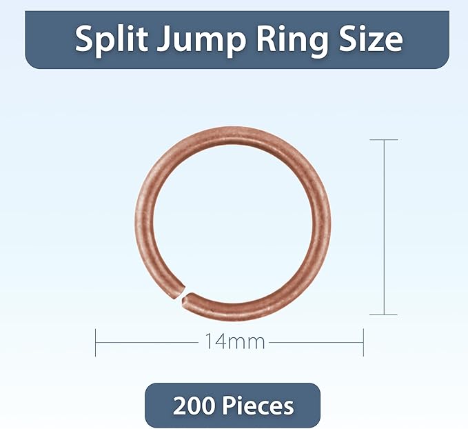 Mandala Crafts Assorted Antique Copper Color Jump Rings Jewelry Findings Metal O Rings for Jewelry Making Supplies - 200 14mm Small Open Jump Rings Kit for Necklace Earring