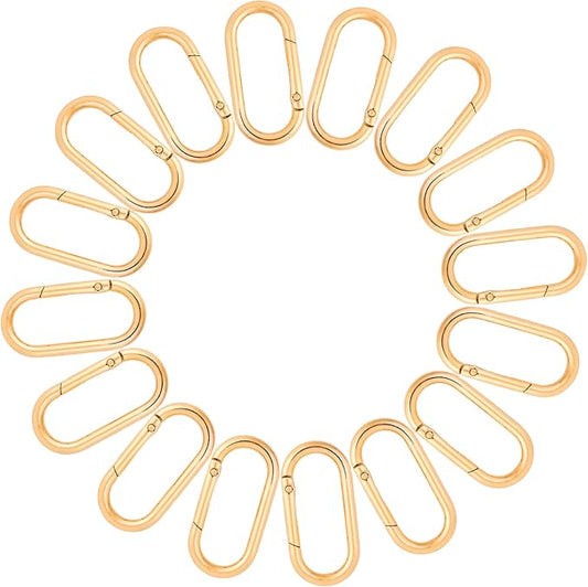 16 Pcs Carabiners Clip,Oval Shape Cute Carabiner Keychain Clip Aluminum Hook Accessories