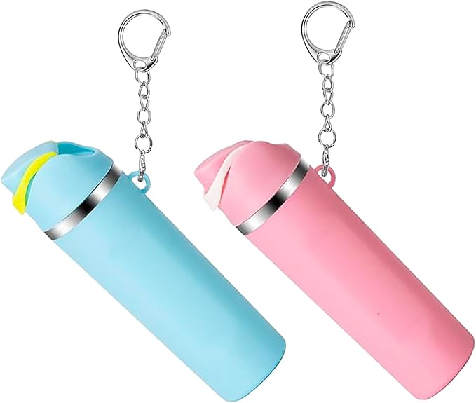 Mini Trendy Bottle Keychain Accessories Compatible with Owala Water Cute Tumbler Cup Chapstick Lip Balm Holder Charms