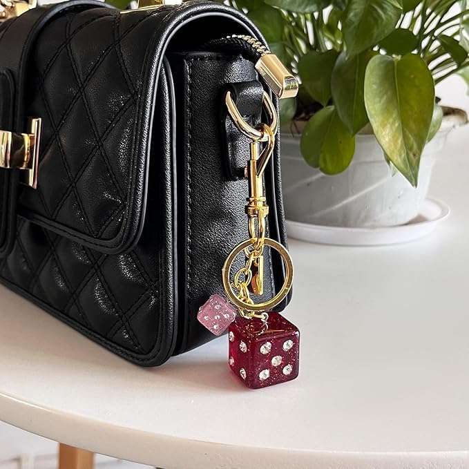 Y2k Aesthetic Dice 8 Ball Keychain-Cute Keychains for Backpack Mobile Phone Charms Lucky Gifts for Men Women