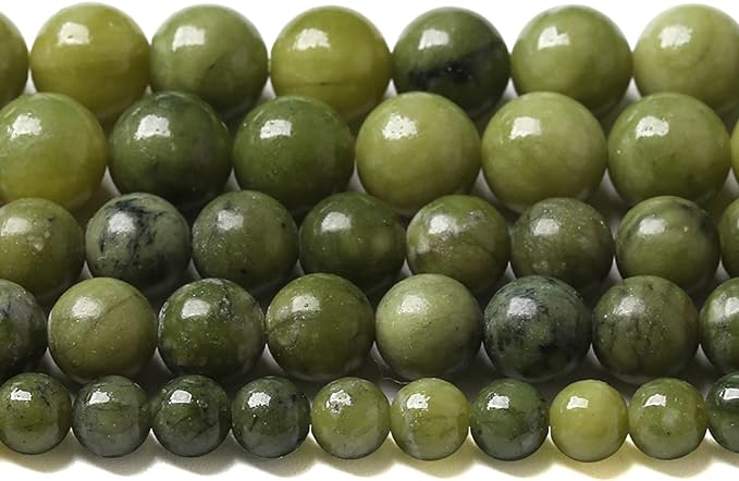 120PCS 6MM Natural Stone Chinese Green Jade Loose Beads for Jewelry Making DIY Bracelet Necklace
