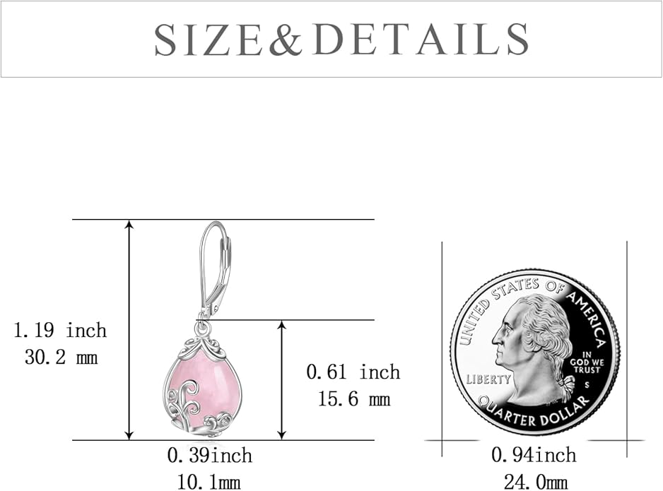 POPLYKE Celtic Filigree Teardrop Drop Dangle Earrings Sterling Silver Leverback Earrings Jewelry for Women