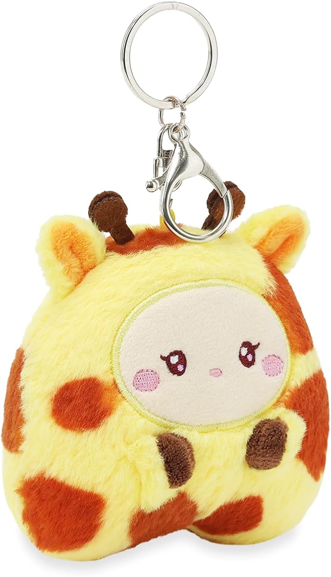 Anirollz Miniz Plush Charm Cute Stuffed Animal Keychain Kawaii Mini Bag Accessory Collectible Pocket Toy for Kids & Adults
