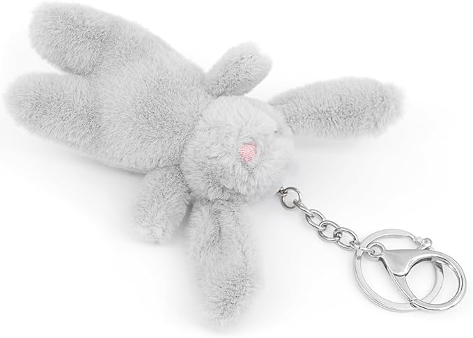 Cute Bunny Plush Keychain for Backpack, 3.5" Inch Mini Rabbit Keychain Purse Charm Pendant Gift for Women