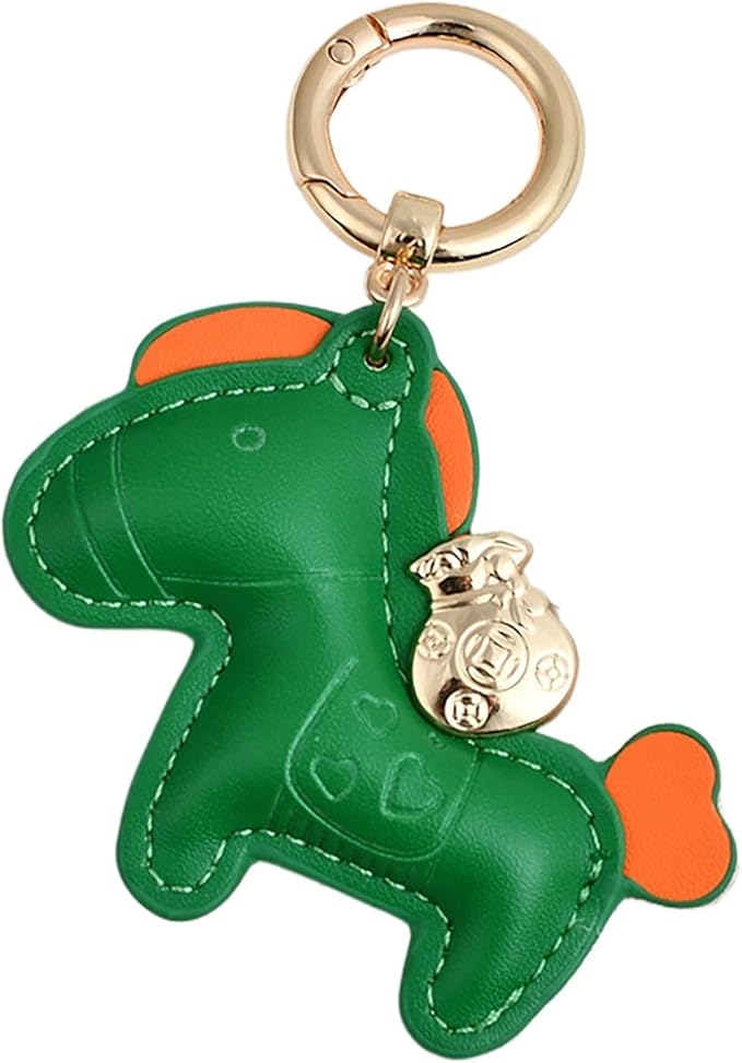Lucky Pony Keychain Bag Charm, Elegant Leather Horse Accessories Cute Keychains for Women Gift