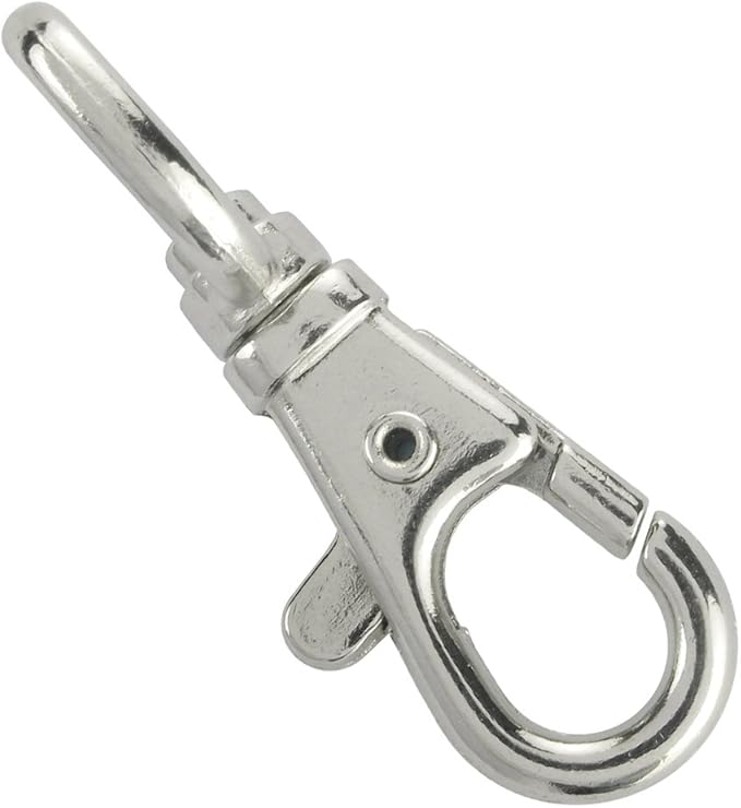 Bulk 50 Pack - Premium Metal Lobster Claw Clasps - Wide 3/4 Inch D Ring - 360° Swivel Trigger Snap Hooks - Great for DIY Lanyards, Keychain Clasps - Swivel Hooks for Purses by Specialist ID