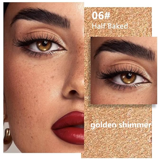 Glitter Single Eye Shadow Palette Makeup, Golden Sparkle Shimmer Monochrome Eyeshadow For Older Women, Mini Pressed Pigmented Waterproof Sombras Para Ojos,Vegan, Talc, Paraben&Cruelty Free
