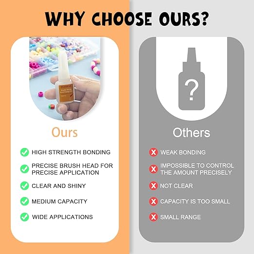 3 Pcs Bracelet String Elastic String Kont Fixing Drip, Jewelry Glue for Elastic String, Keep Stretch String Braclet for Clay Beads Bracelets, Jewelry Making Supplies, Jewelry Making Kit