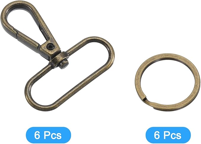 uxcell 12 Pcs Swivel Clasp Hook, 1.5" Purse Snap Clasps Detachable for Bag, Bronze