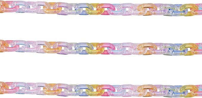 LiQunSweet 500 Pcs Candy Colors Transparent Mini Plastic Open Linking Rings Quick Link Connectors for DIY Eyeglasses Chain Oval - 10x8mm