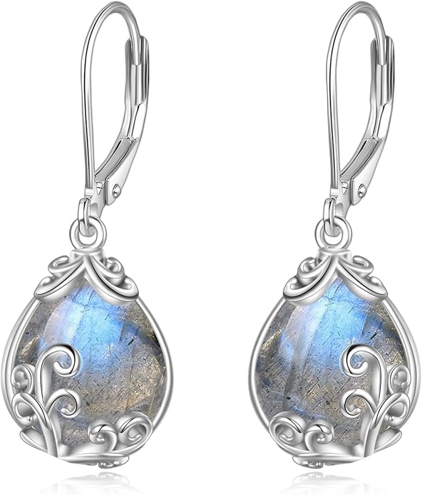 POPLYKE Celtic Filigree Teardrop Drop Dangle Earrings Sterling Silver Leverback Earrings Jewelry for Women