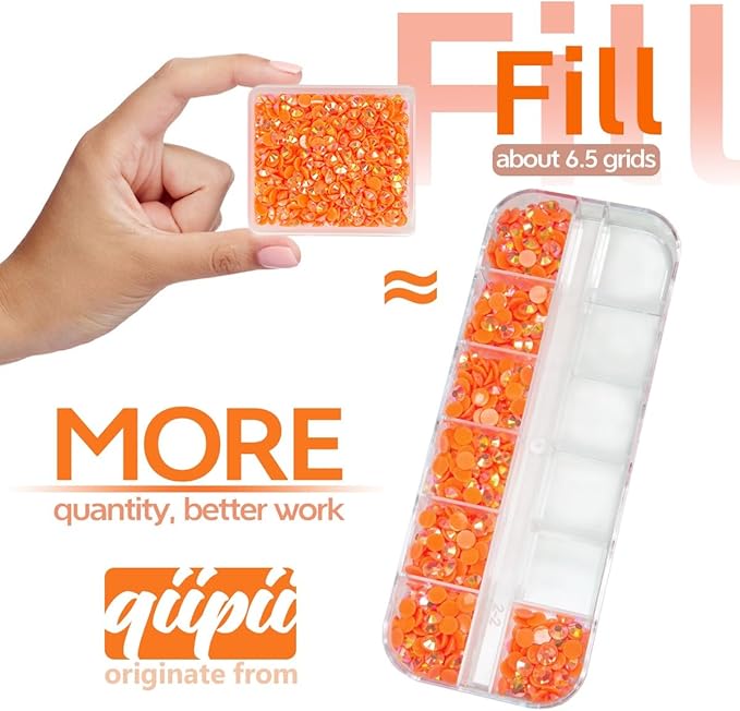 Neon Orange AB Resin Rhinestones for Bedazzling Crafting 3mm 4mm 5mm 6mm Orange Red Flatback Jelly Stones Bulk Diamonds Gems for Nails Face Eyes Makeup Tumblers Bottles DIY Crafts Clothes Shoes