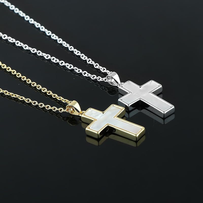 JOR Criss Cross Charm Pendant Necklace, Men & Women Unisex Jewelry, Dainty Gold & Silver Plated Chain Combo 18 inch (Pack of 2)