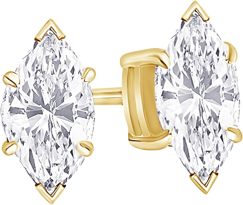 Houston Diamond District 1 to 10 Carat IGI Certified LAB GROWN Diamond Stud Earrings for women 4 Prong Push Back (E/F Color VS2/SI1 CLARITY)