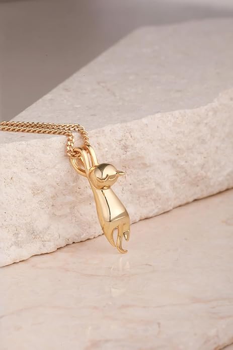 S.Leaf 925 Sterling Silver Cat Necklace Jewelry for Women Trendy Dainty Charm Pendant Necklaces Best Friend Birthday Gifts for Her Sister Mom Wife Womens