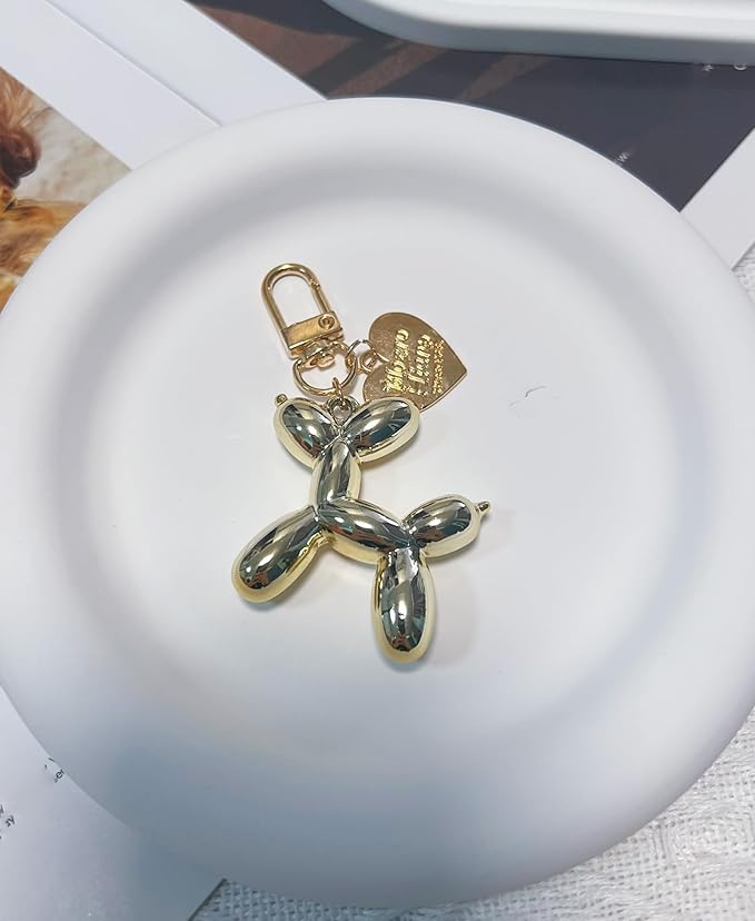 LAEKOU Jelly Balloon Dog Design Keychain for Women, Cute Girls Key Chain, Bag Charms Accessories for Car Purse Backpack