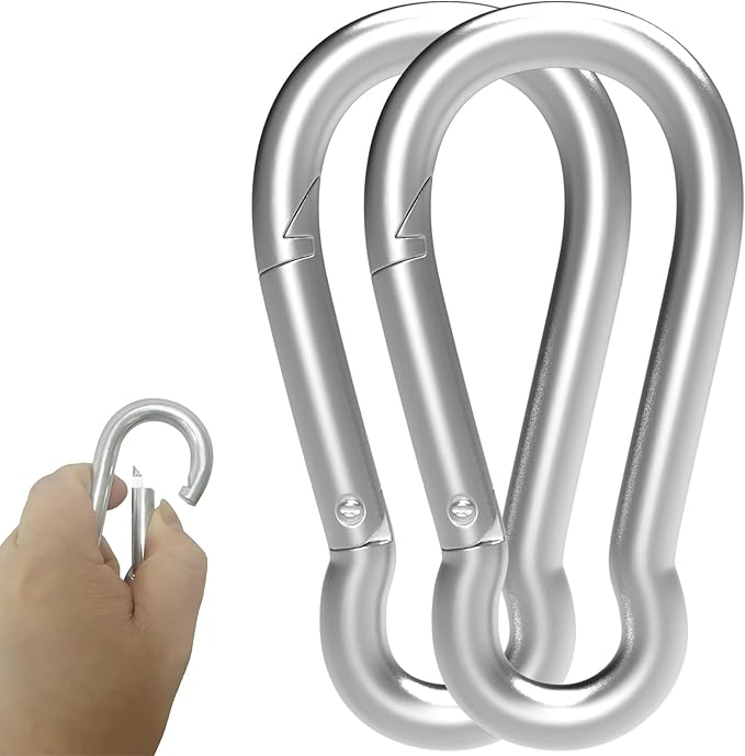 Carabiner Clip Spring Snap Hook, Heavy Duty Spring Snap Hook, Quick Link Keychain Clip for Keys Swing Set Camping Fishing Hiking Traveling