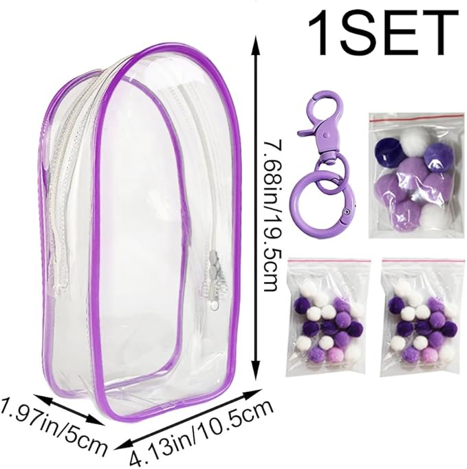 Clear Pouch Keychain Waterproof Clear Figure Display Bag with Keychain Portable Mini Pouch Mini Makeup Bag for Lipstick Card Cable
