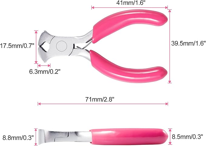 SPEEDWOX Mini End Nipper, 3" End Cutting Pliers with Pink PVC Handle, Jewelry Pliers for Beading Jewelry Making Wire Wrapping DIY Craft Hobby Supplies
