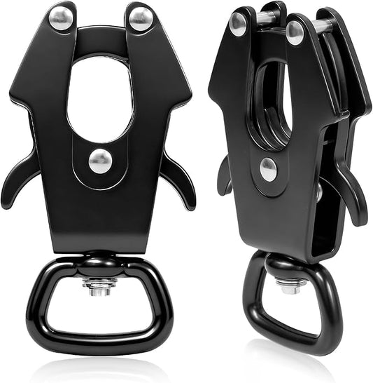 2 Pcs Frog Clip Dog Leash Buckle for Linking Pet Collar Supplies 360 Degree Swivel Heavy-Duty Quick Release Clasp Keychain Tactical (Small (Square))