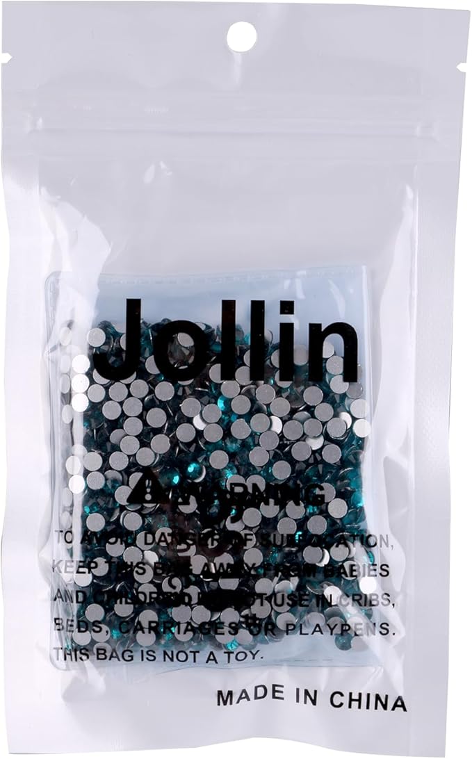 Glue Fix Crystal Flatback Rhinestones Glass Diamantes Gems for Crafting Nail Art Crafts Decorations Clothes Shoes 4.0mm (ss16 1440pcs, Blue Zircon)