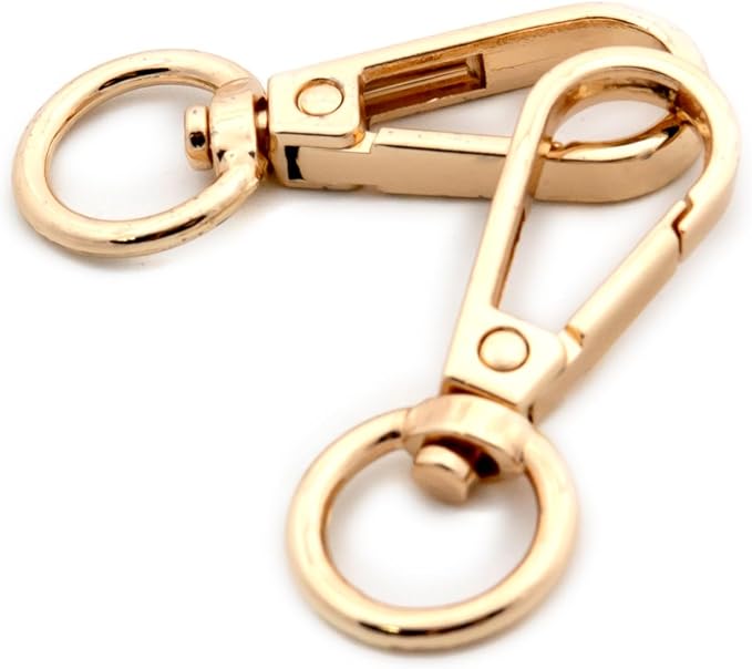 Swivel Hooks with D Ring, 10 PCS Purses Push Gate Lobster Clasps Fashion Clips Purse Making (Gold)