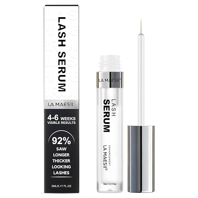 LA MAESII Lash Serum, Eyelash Growth Serum with Advanced Formula, Eyelash Enhancing for Longer Thicker and Fuller Looking Lashes, Vegan & Cruelty-Free for Sensitive Eyes (5mL)