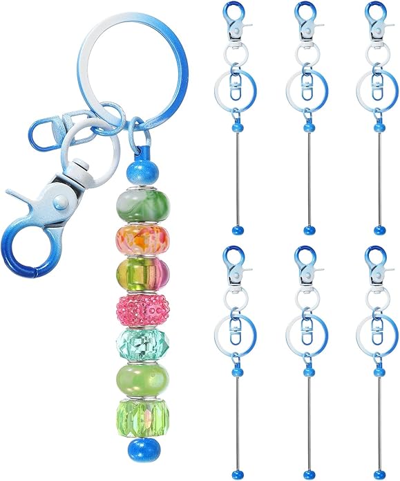 uxcell Beadable Keychain, Keychain Making Supplies, Blank Bead Metal Chain Bars for DIY Crafts Jewelry Making Gift