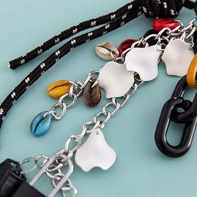 Multi Functional Y2K Black Key Chain Charms Decorative Car Key Chain Pendant Shells Purse Charms Women Cute Keychain Clip Aesthetic Accessories